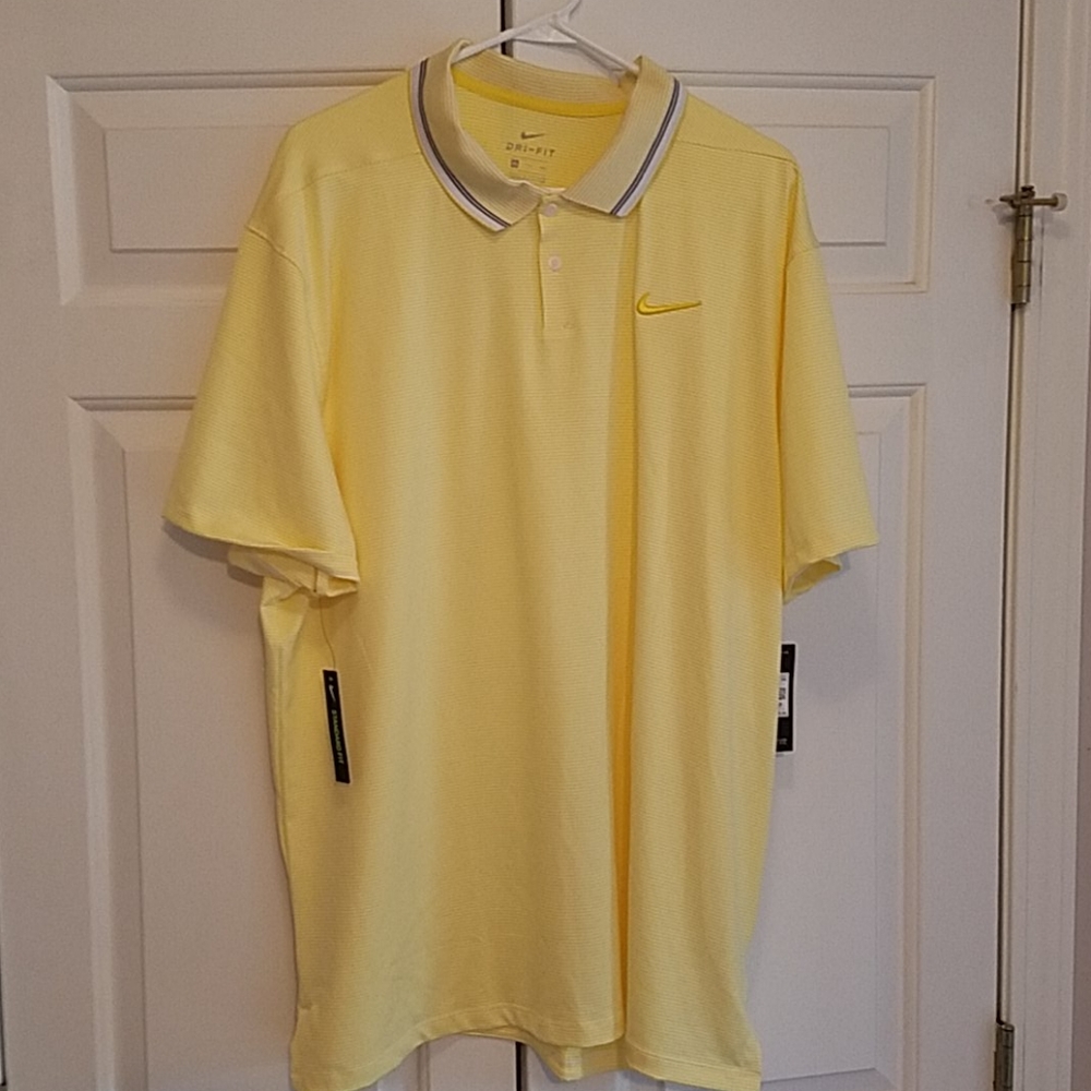 Nike Dri Fit Vapor polo shirt XXL yellow small str